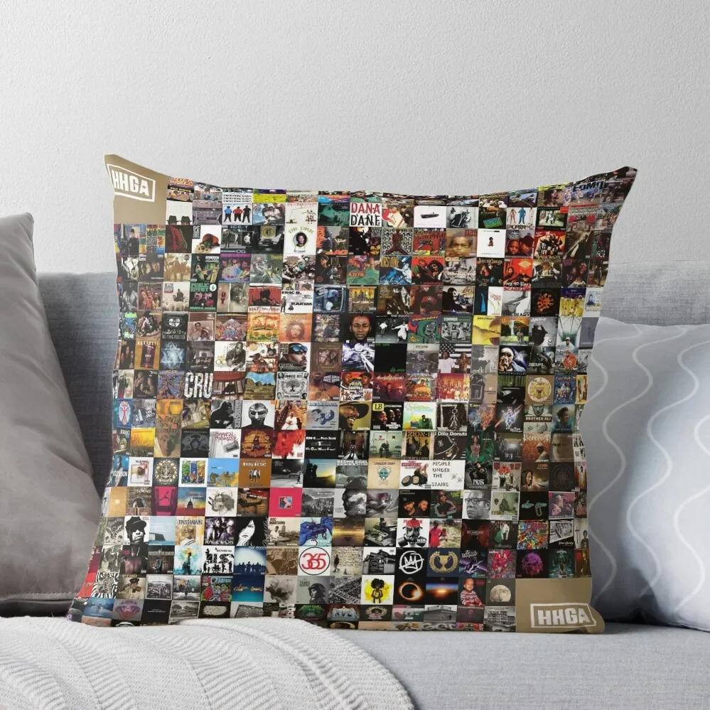 

Greatest Hip Hop Albums 1986 - 2018 Throw Pillow pillows decor home Sofas Covers