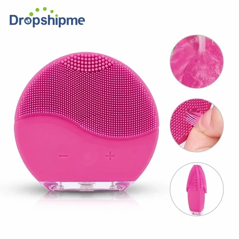 Silicone Face Cleansing Brush Electric Sonic Facial Deep Cleaning Brush Waterproof High-Frequency Vibrating Massager Skin Care