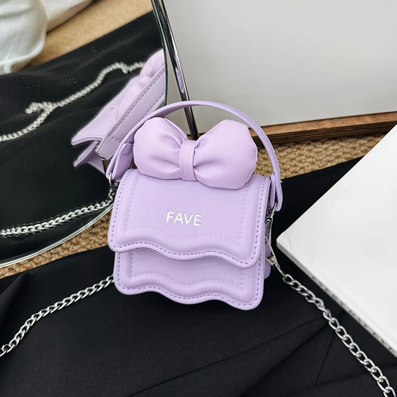 Spring/Summer New Mini Children Single Shoulder Bow Chain Children Outing Photo Crossbody Bag Baby Photography Pose Accessories