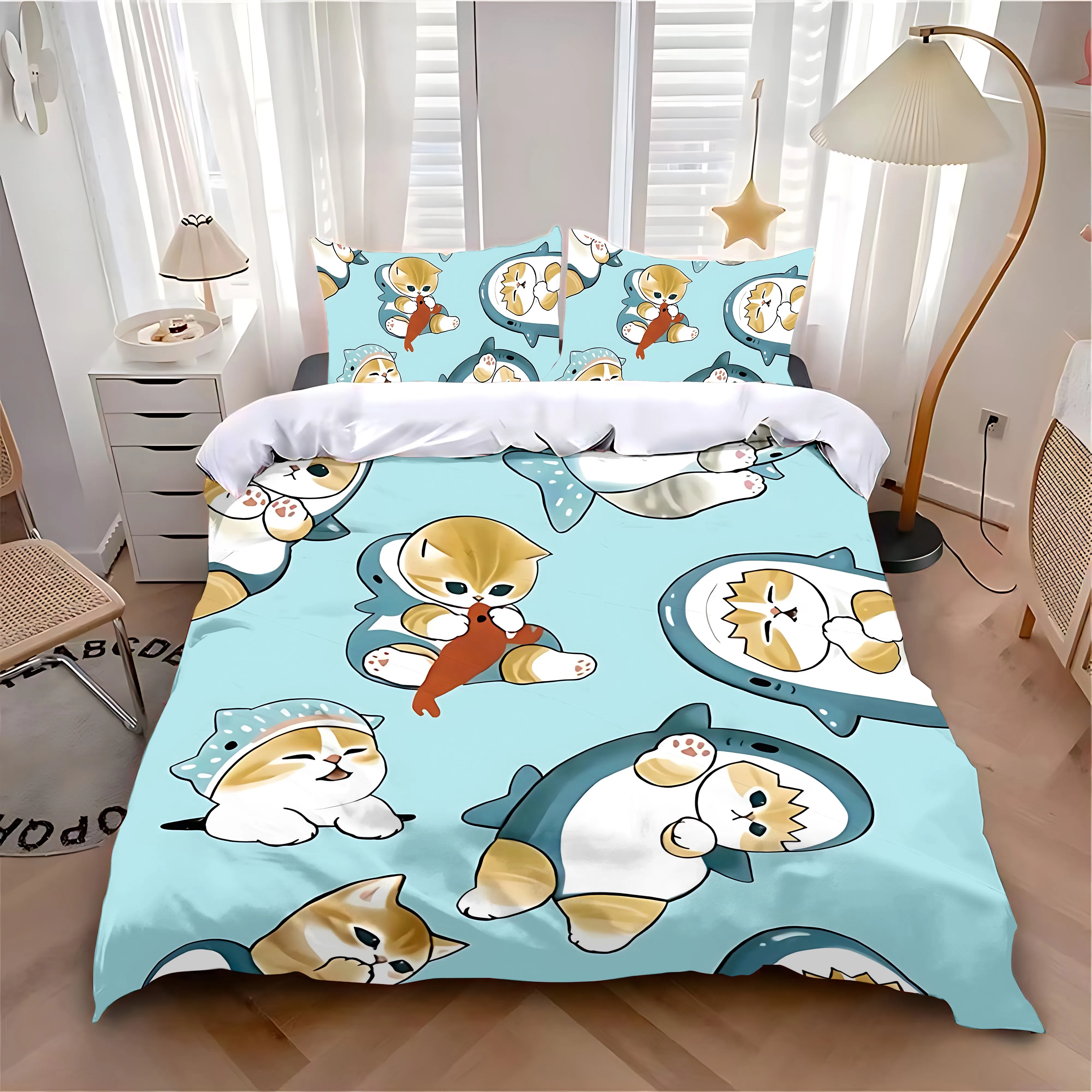 Duvet Cover Pillowcase Bedding Set Adult Boy Girl Bedroom Decoration Children Single Double Large Size Cute Cartoon M-Mofusands