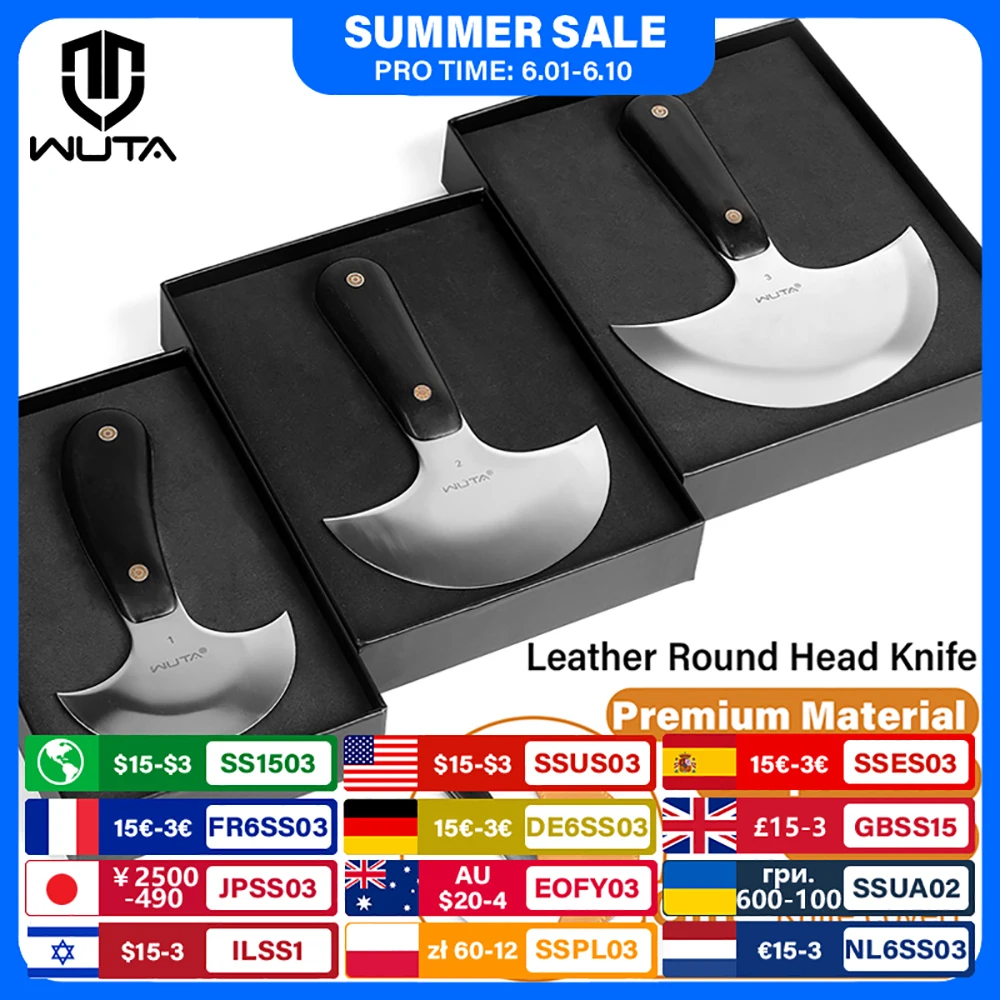 

WUTA Professional Leather Cutter Ultra Sharp Round Head Craft Skiving Cutting Thining Tools DIY Handmade Senior Leather Tools