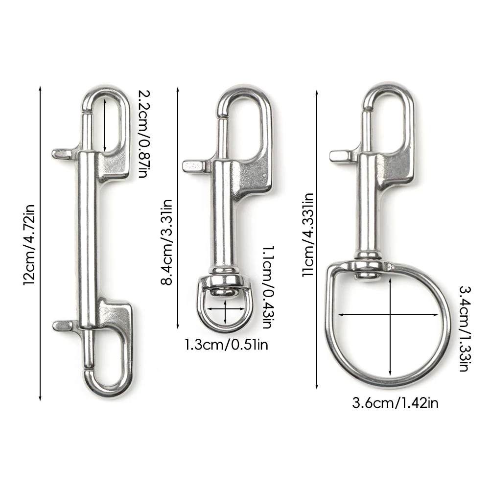 بكرة إصبع بكرة من سبائك الألومنيوم للغوص 30 مترًا - خطاف مزدوج الأطراف من الفولاذ المقاوم للصدأ معدات غوص الكهف SMB