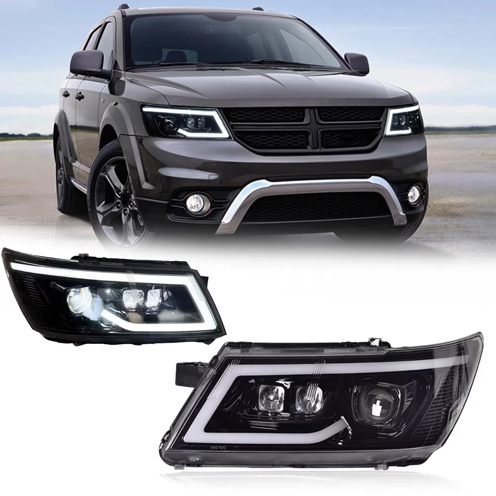 

LED HeadLights For DODGE JOURNEY FIAT FREEMONT 09-19 Full Led DRL Car Head Lamp Assembly Signal Accessories Modified Lamp