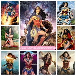 DC Comic Wonder Woman 5d Diamond Painting AB Drill Gal Gadot Fantasy Movie Wall Art Embroidery Cross Stitch Handcraft Decor Gift