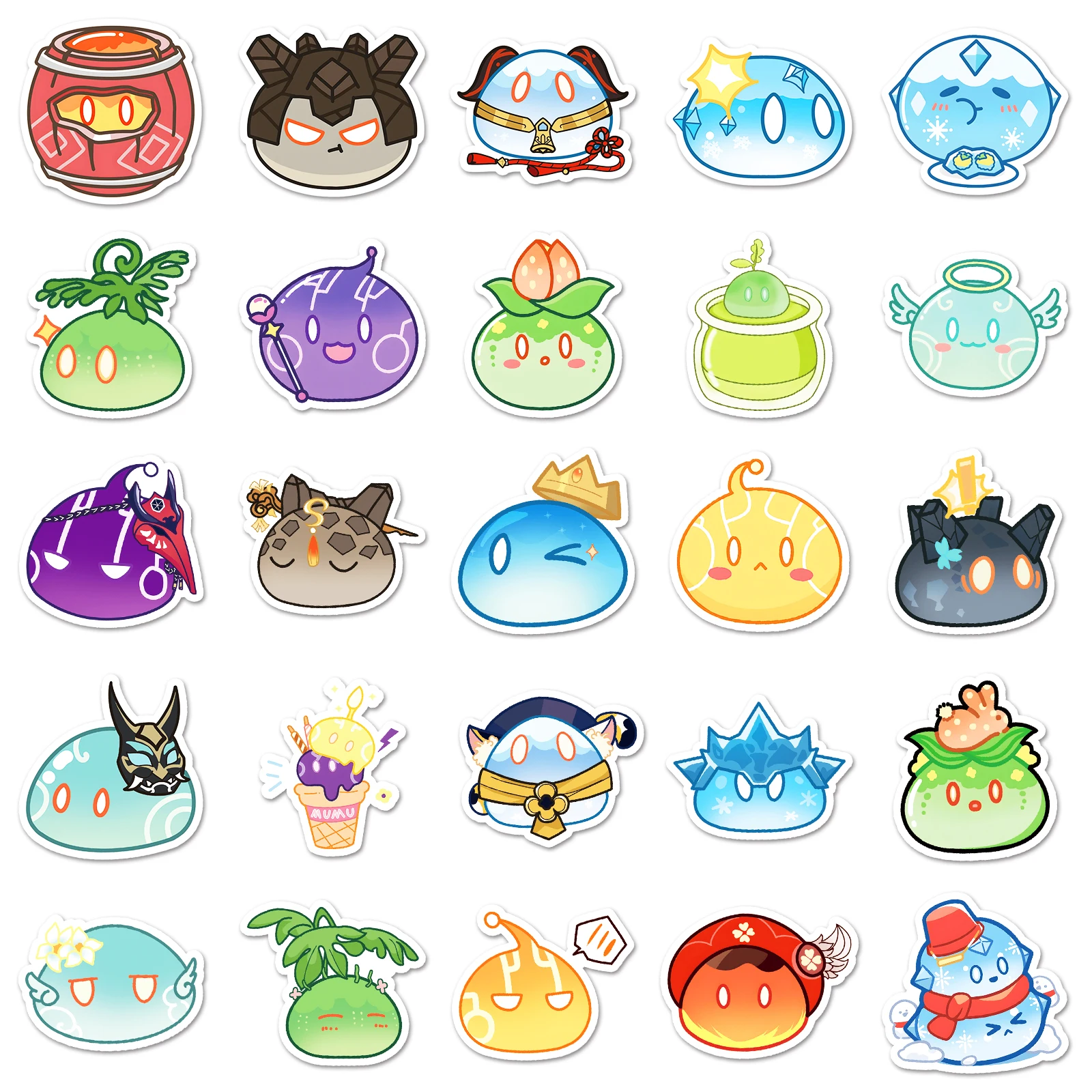 50 قطعة من ملصقات Genshin Impact Slim Series الكرتونية اللطيفة المقاومة للماء للتزلج على الجليد ملصق منزلي عتيق #5