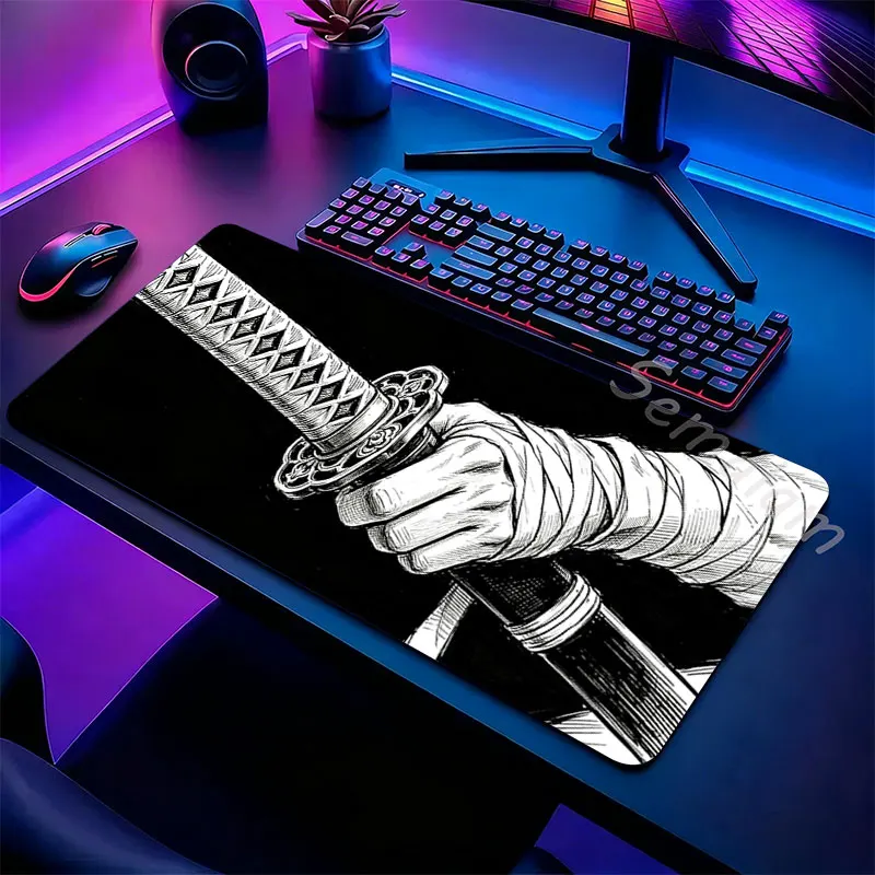 XXL 90x40cm 80x30cm Mouse Pad Premium Sword Design Gaming Non-Slip Rubber Desk Mat for Gamer Computer Keyboard Accessories