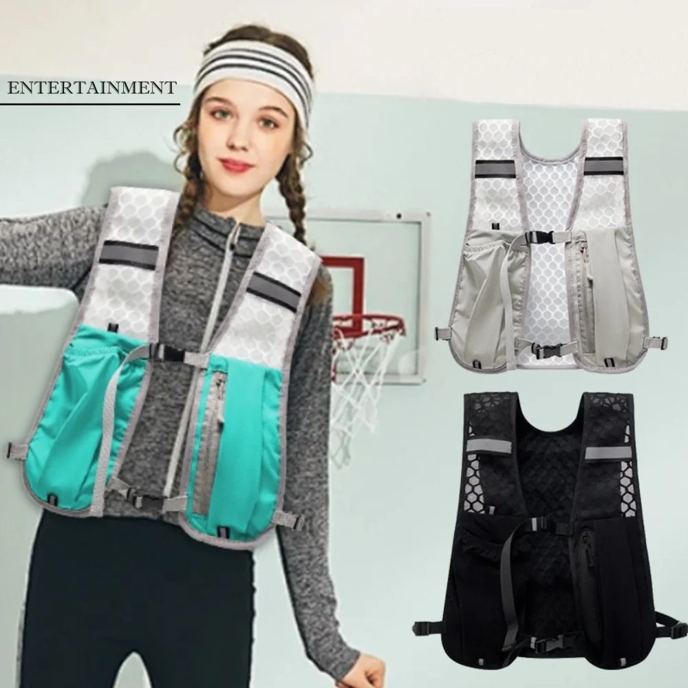 Chest Pack Running Storage Vest Lightweight Waterproof Nylon Running Hydrating Backpack Phone Storage Pocket Reflective
