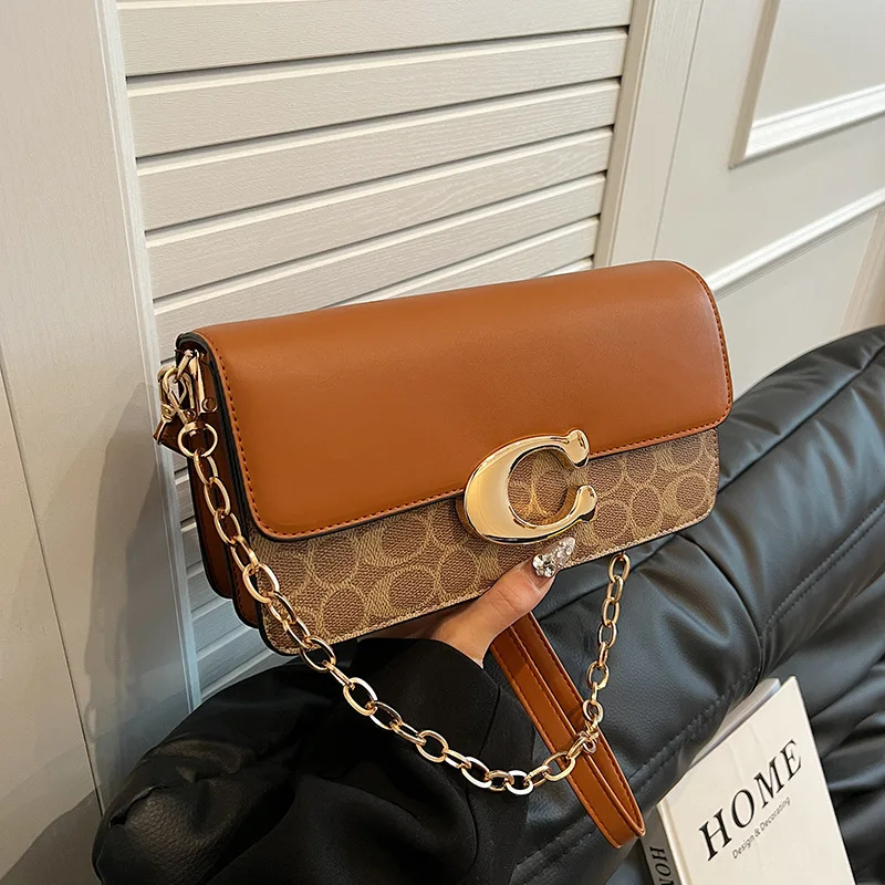 

Printed Baguette Bag Flap Closure Crossbody Purse for Women Adjustable Strap Shoulder Bag Fashion Minimalist Casual Handbag​