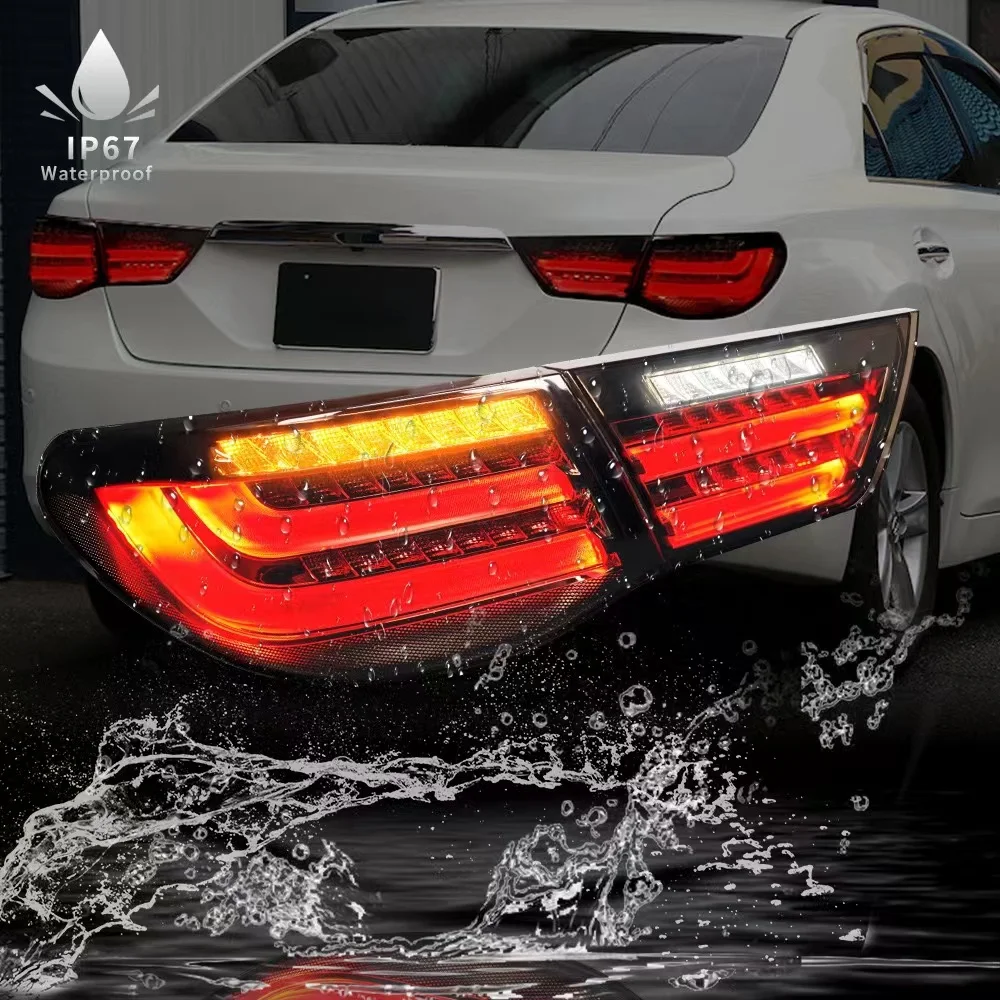 

MRD for Toyota Reiz Mark X 2010-2013 LED Tail Lights Stop Light with Red and Smokey Housing Backlight