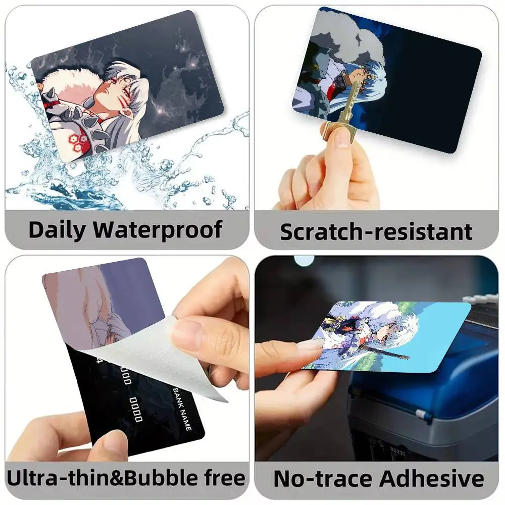 I-Inuyasha S-Sesshomaru Dog Demon  Credit Card HD Stickers Game Card Decal Small Chip Waterproof Sticker Gift