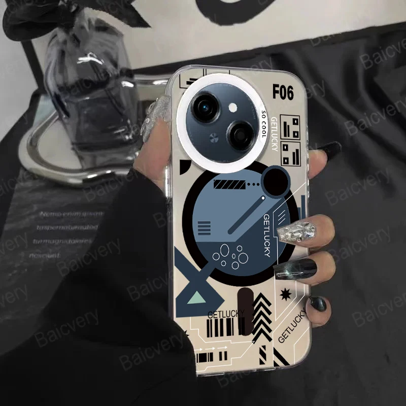 حافظة لهاتف Tecno Spark GO 1 Spark 30c 20c 10c 20 10 8c 7T 6 GO Pro Plus 4G 5G حافظة هاتف ليزر فاخرة على الطراز الكرتوني رقم 30