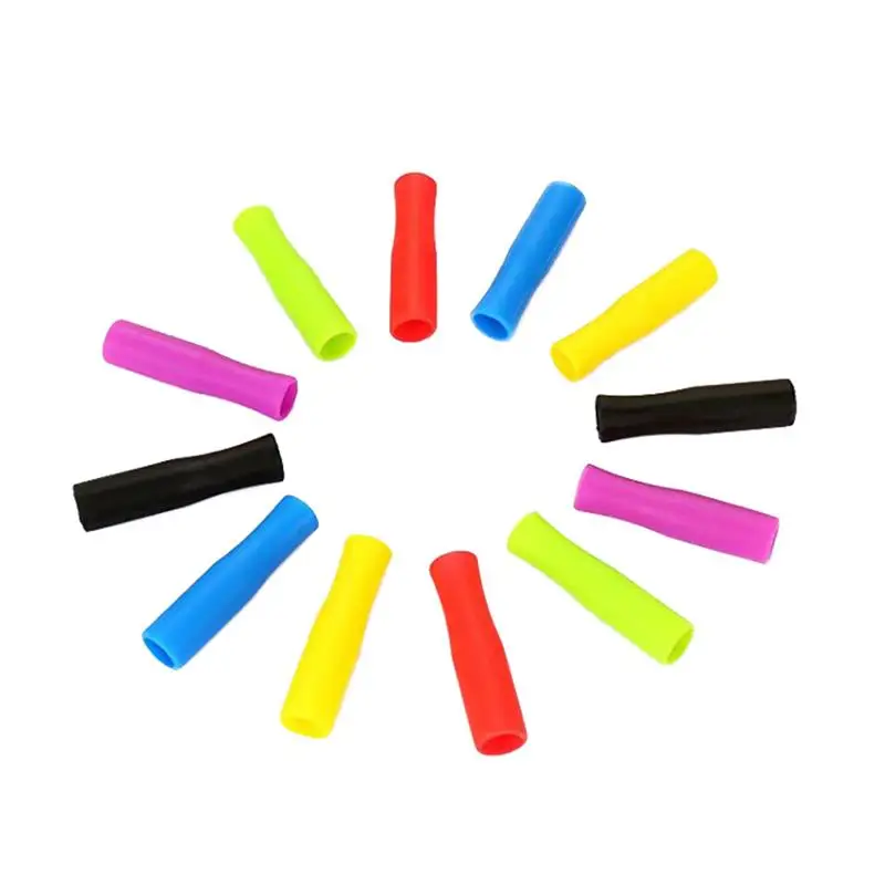 25pcs Silicone Straw Tips Covers Reusable Straw Cap Topper Dust-Proof Straw Lids Plugs Cover Random Color