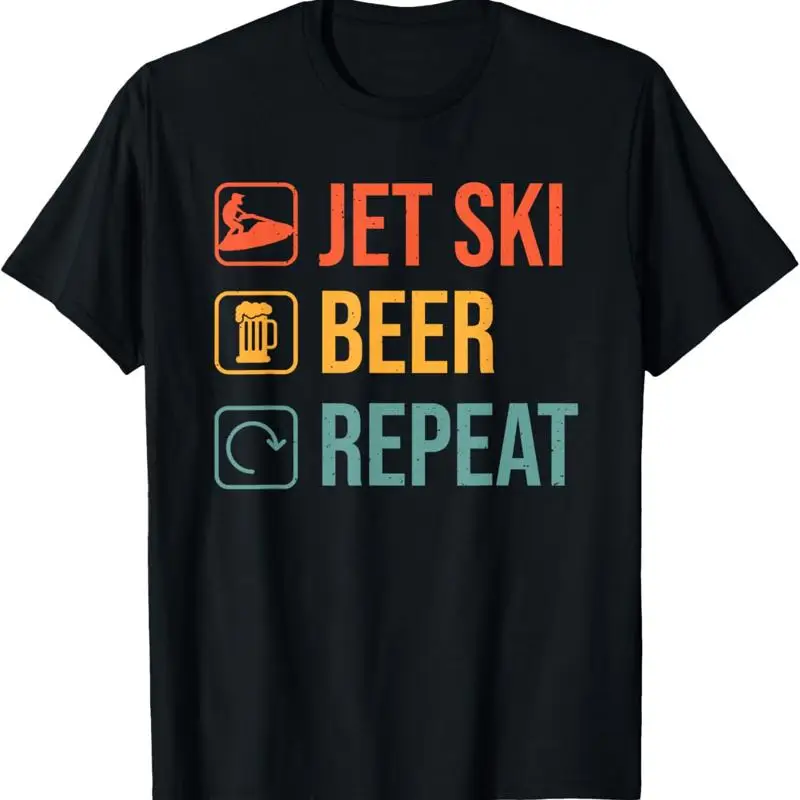 Jet Ski Beer Repeat Funny Operator Jetski Rider T Shirt