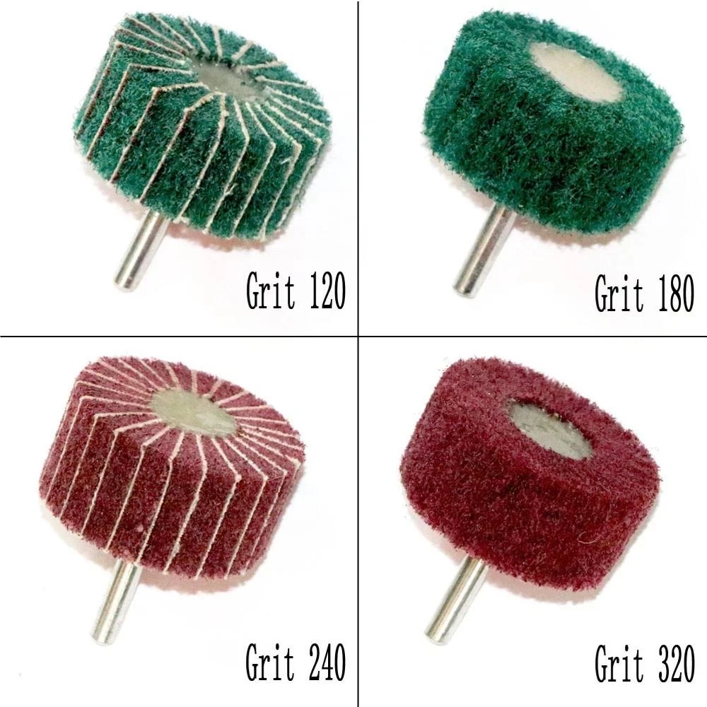 Non-Woven Polishing Flap Sanding Wheel Dremel Electric Drill Brush 6mm Shank For Rust Removal Deburring Head DiscScrewdriver Kit