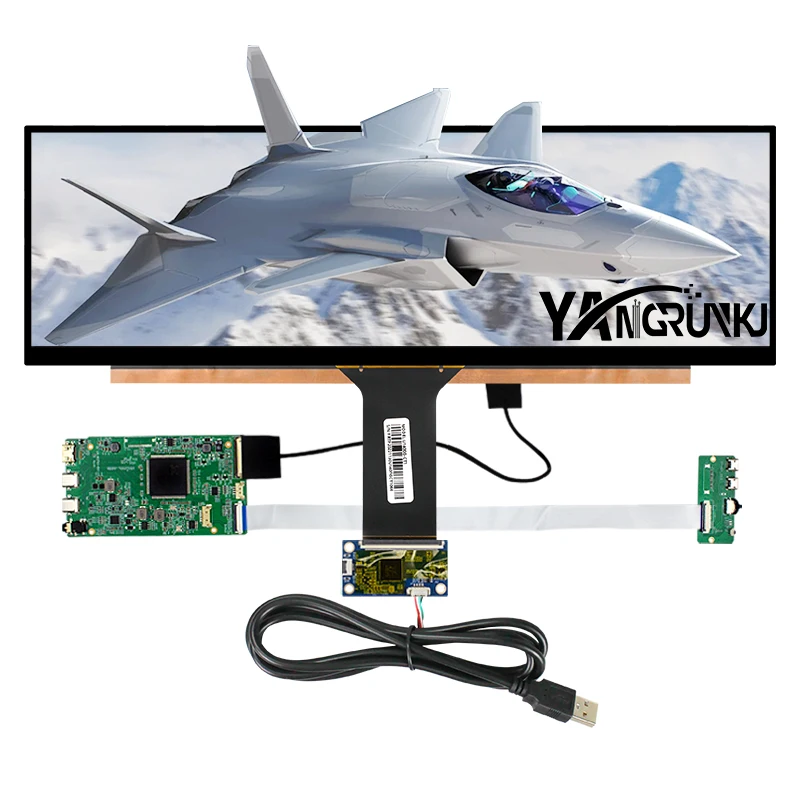 14.1 Inch 3840x1100 Wide Bar Touch LCD Type C HDMI Driver Board for PC Hardware Temperature Monitor