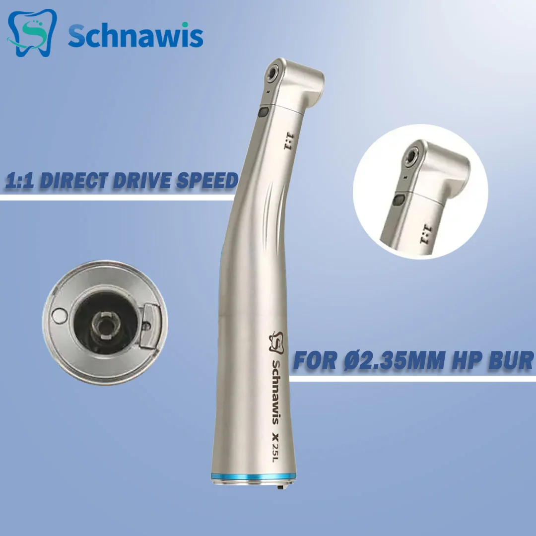 Dental Contra Angle Handpiece 1:1 Direct Drive Speed Fiber Optic Dentistry Low Speed Handpiece Fit E Type Electric Micromotor