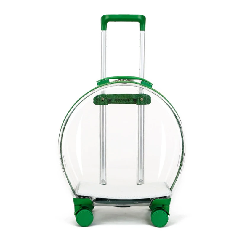 

2026 Cat bag new transparent bubble trolley bag puppy out transport box cat stroller pet trolley box