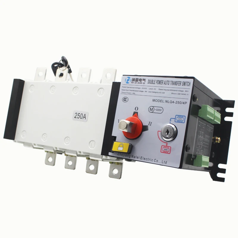 400V 4P 250A PC-class isolated dual power automatic transfer switch Generator transfer switch Two in and one out