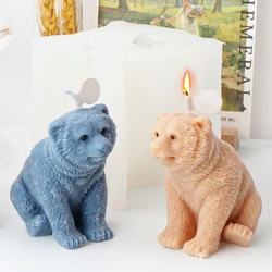 3D Polar Bear Shape Candle Mold Teddy Bear Plaster Resin Silicone Mold Animal Chocolate Dairy Dessert Ice Making Desk Decor Gift
