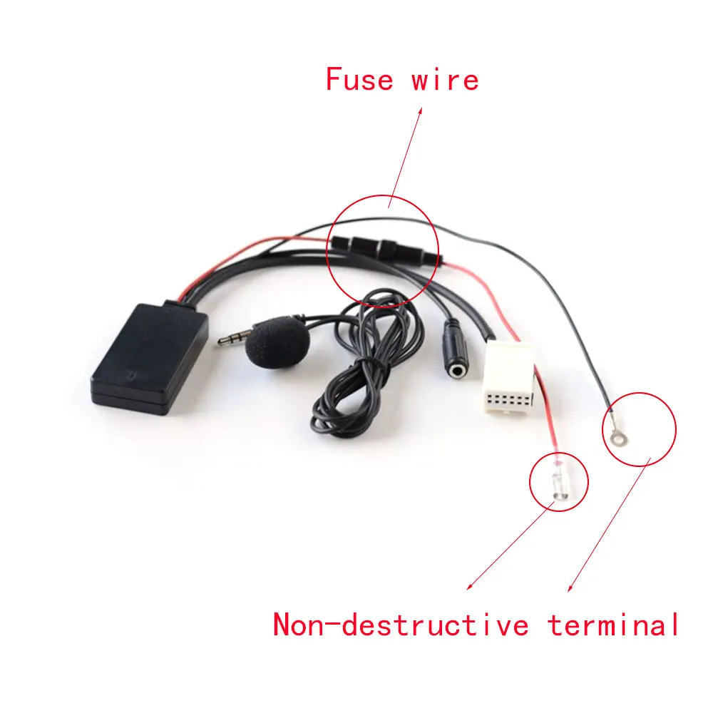 12Pin Wireless Audio Input Car Bluetooth Module Aux Cable Adapter For AUDI A3 TT A4 S4 A6 A8 A8L 2007-2014 Six Disc Cd