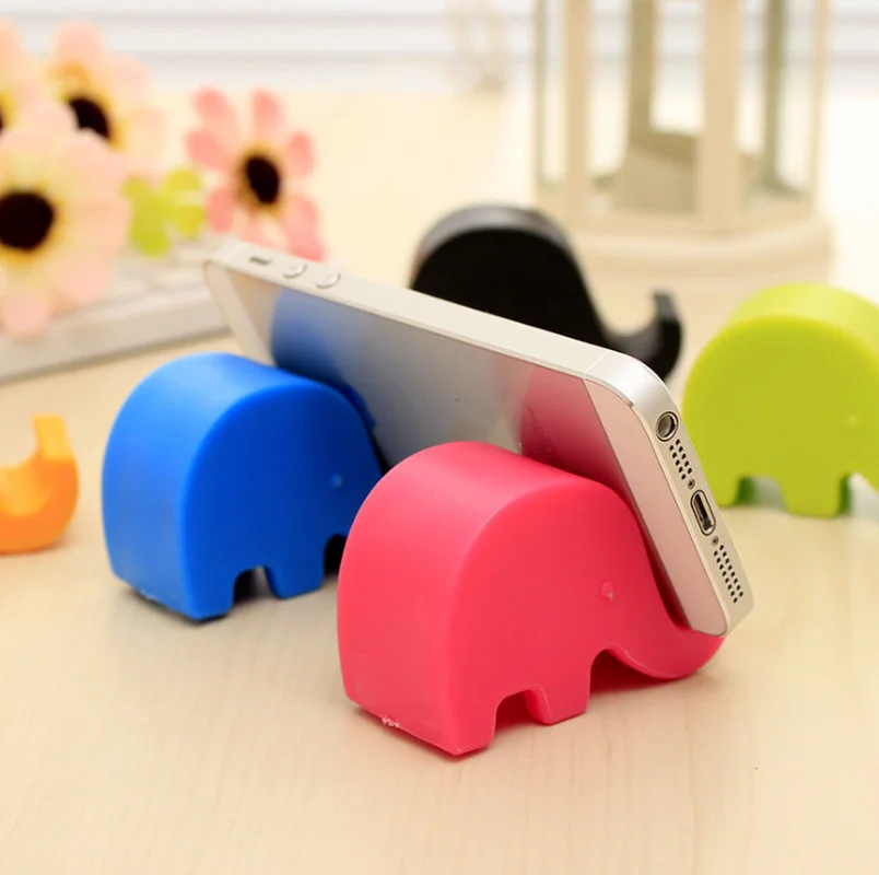 Mini elefante desktop estande bonito dos desenhos animados animal telefone titular simples suporte de mesa do telefone móvel para iphone samsung tablet