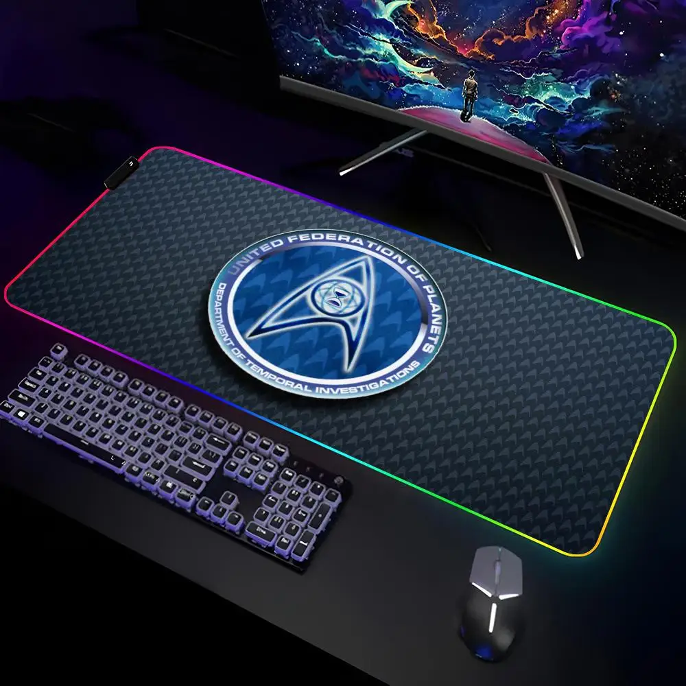 Star MovieT-Trek Clear Mouse Pad Gamer RGB Deskmat Keyboard Mat Gaming Laptops LED Mousepad Desk Protector Anime Mause Mats