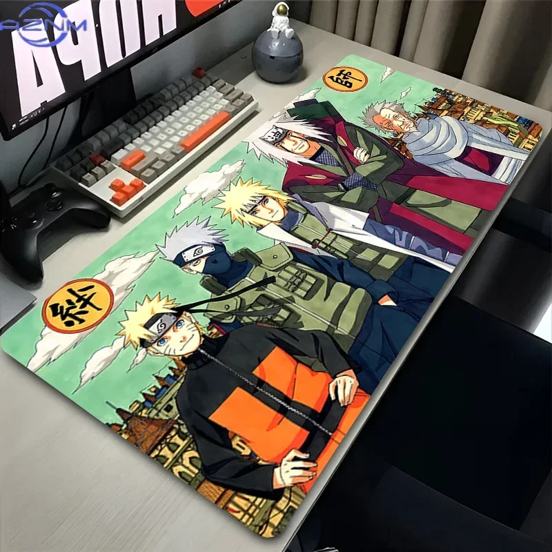 Anime Ninja Team Characters Village Scenery Mouse Pad, Rubber Non Slip Gaming Desk Mat, Smooth Keyboard Pad for PC Gaming and Of