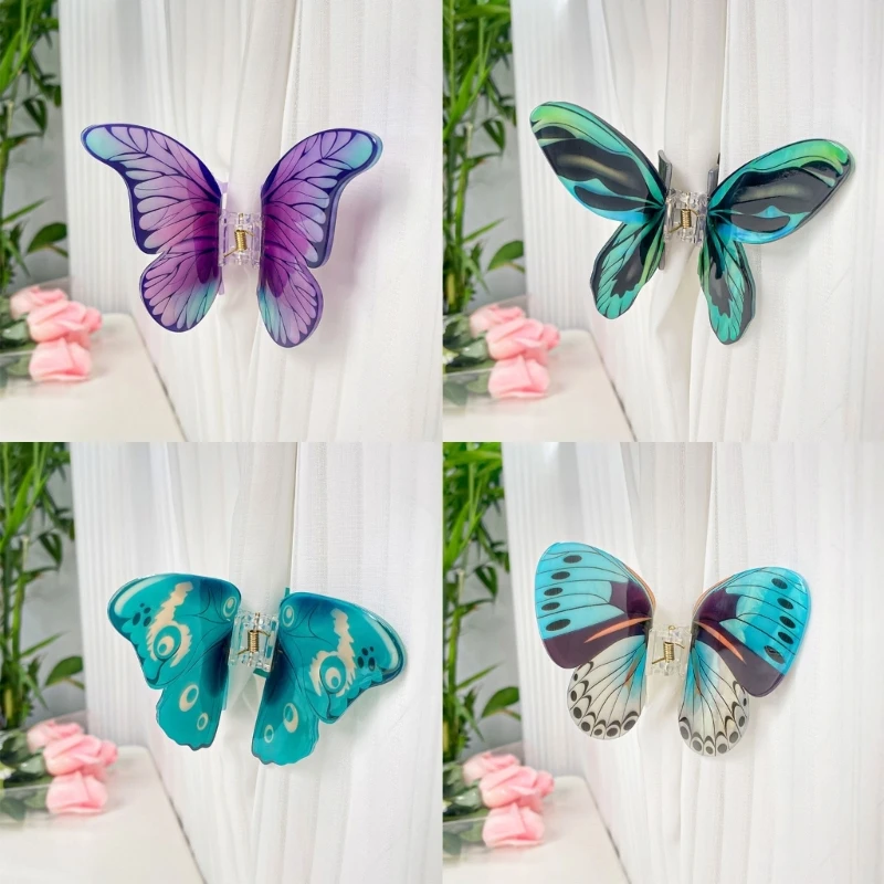 Pinza para mariposa llamativa, accesorio para con Clip garra colorida para mujer