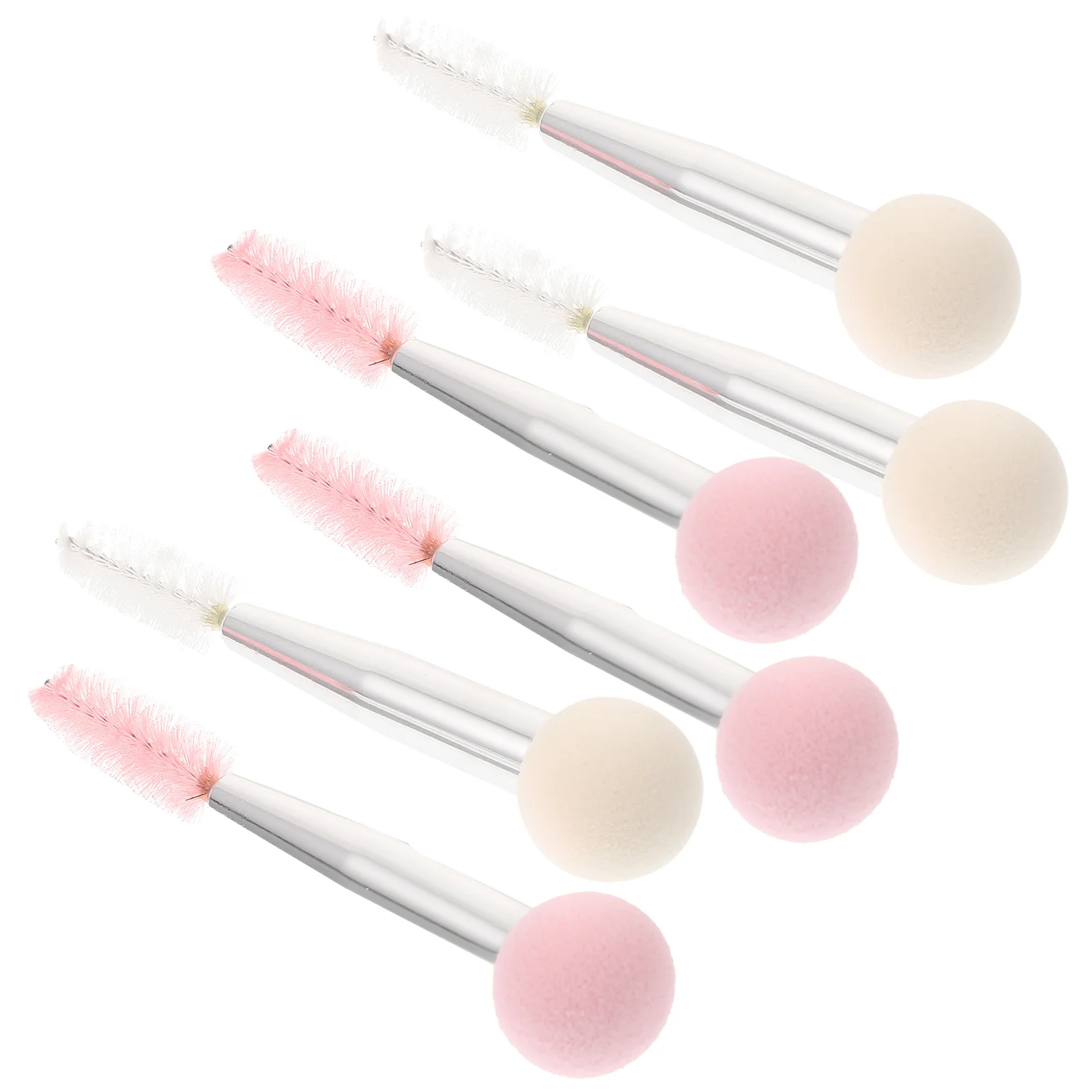 6Pcs High- -Ended Makeup Brushes Versatile Tools for Eyebrow Eyelash Mascara and Sponge Application