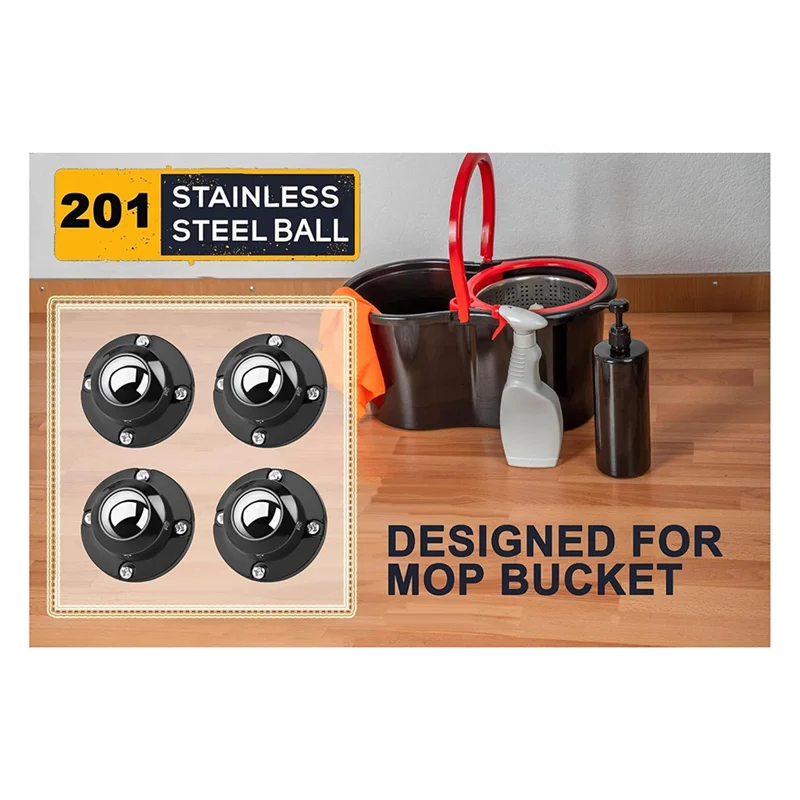 Ruote girevoli autoadesive aggiornata ABGR, 201 stecche in acciaio inossidabile su ruote