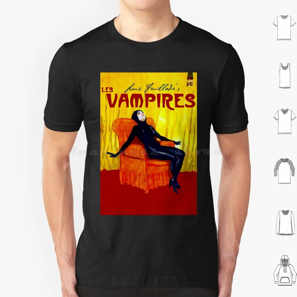 

«Вампиры» (1915), «Les Вампиры»-винтажный бесшумный постер из французской ужасной пленки, футболка «Луис флейде» большого размера, 100% хлопок