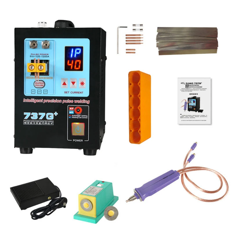 4.3KW LED Light Spot Welding Machines with Welding Pens For 18650 Lithium Batteries Pack DIY Soldering 737G+ Battery Spot Welde