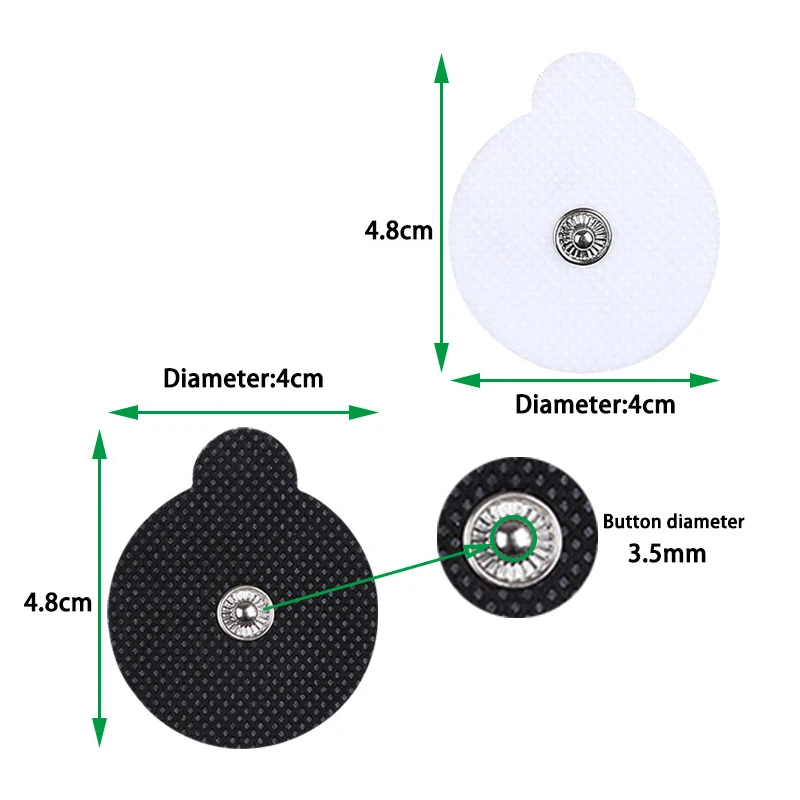 2 قطعة 4 سنتيمتر وحدة عشرات مستديرة منصات القطب ل EMS العضلات محفز العلاج الكهربائي منصات ذاتية اللصق استبدال قابلة لإعادة الاستخدام #6