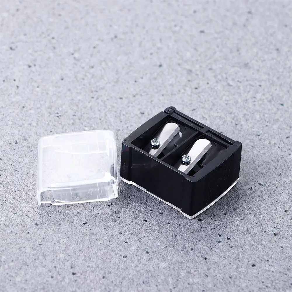 Makeup Pencil Black Precision Mechanical Pencil Sharpener Double Holes Pencil Sharpener Makeup Sharpeners Cosmetic Sharpener