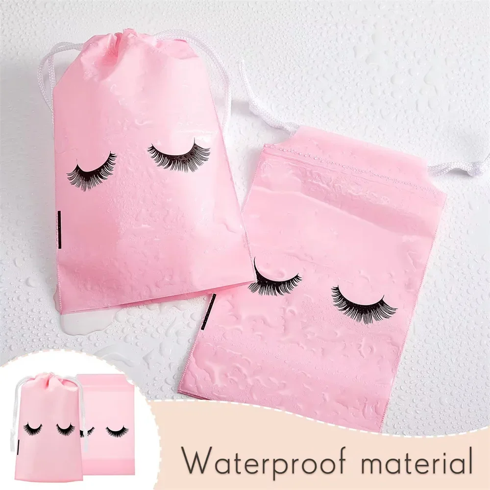50PCS 여행 주머니 속눈썹 애프터 케어 재사용 가능한 가방 화장품 가방 속눈썹 연장 용품 뷰티 여행 주머니 메이크업 도구