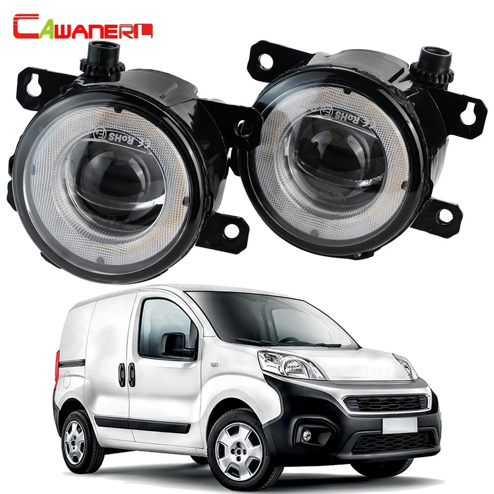 2 X Fog Light Angel Eye DRL For Fiat Fiorino Box MPV (225_) 2007-2023 30W 8000LM Car External LED Fog Daytime Running Lamp