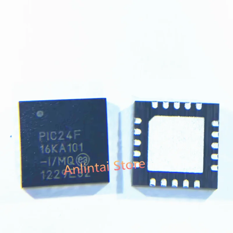 2PCS PIC24F16KA101-I/MQ  QFN-20  IC MCU 16BIT 16KB FLASH 20VQFN