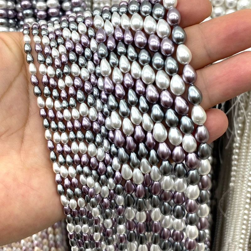 4 6 8 10mm Water Drop White Shell Mother Pearl Natural Loose Spacer Beads for Jewelry Making Diy Bracelet Charms Accessories
