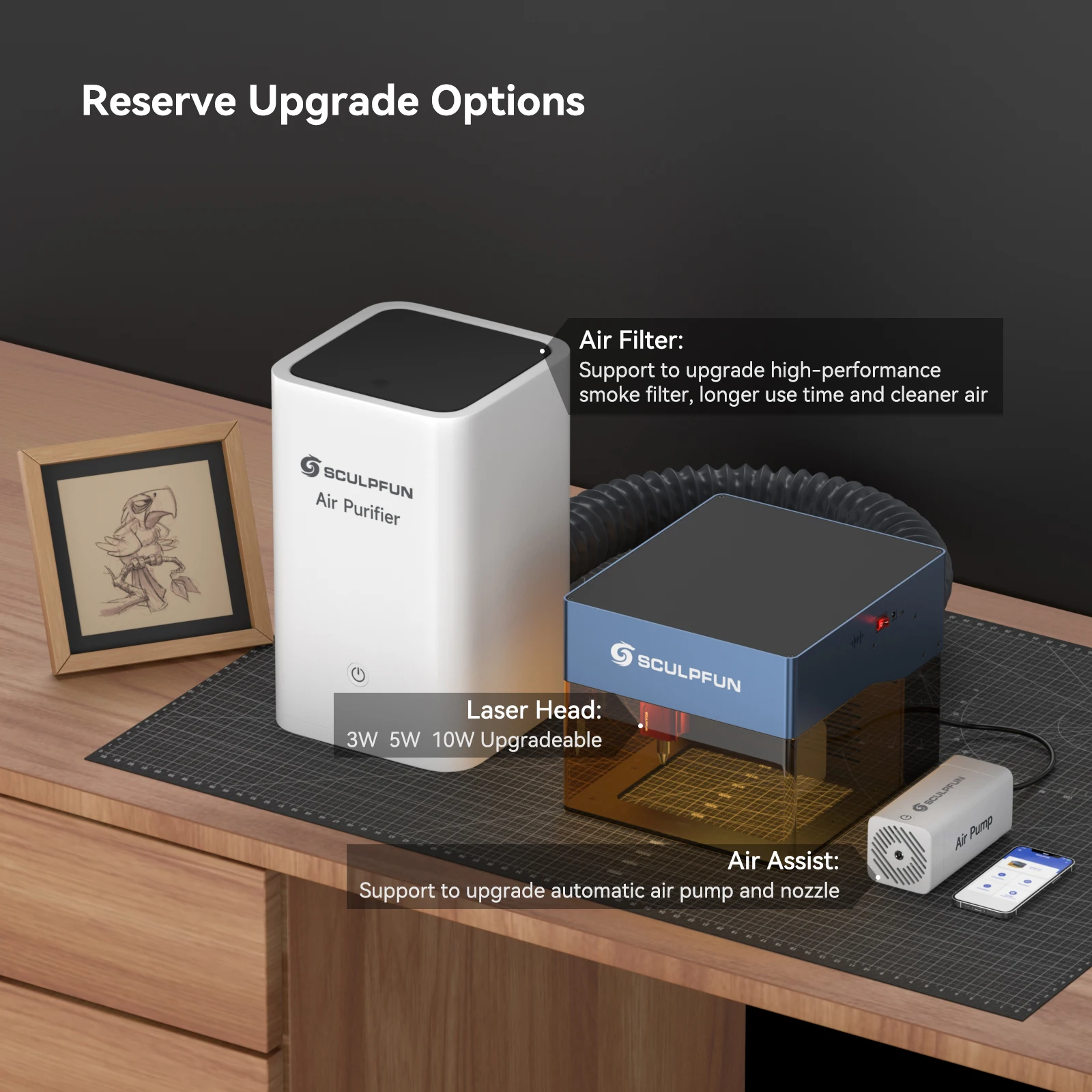 10W Portable Mini Cortadora Lazer Diode Engraver Wood Cutting Engraving Machine for Metal