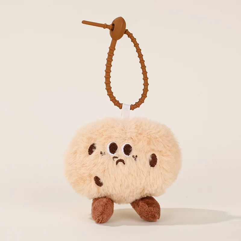 Cookies Plush Pendant Keychain, Feijão De Café Nerdy Dos Desenhos Animados, Acessórios Do Telefone Móvel, Decoração Do Saco, Bonito