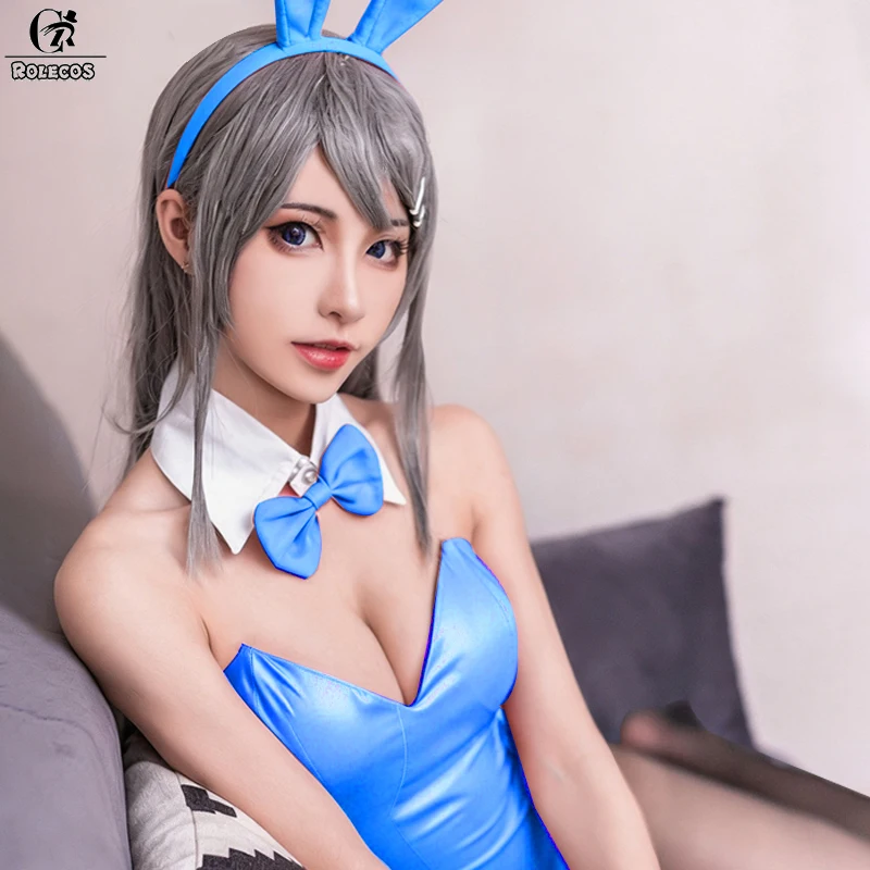 ROLECOS Anime Seishun Buta Senpai no Yume wo Minai 코스프레 사쿠라지마 마이 의상 오리지널 5 색 버니 소녀 섹시한 점프 슈트