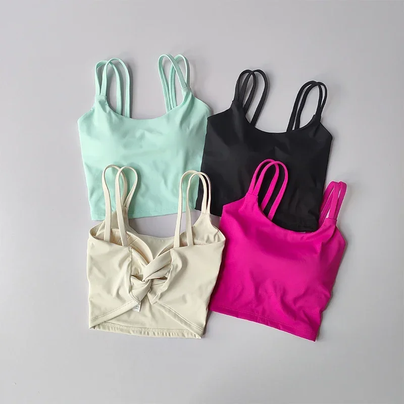 Fixed Integrated Sports Bra Gym Shock-absorbing Collection Side Breasts Running Yoga Back Beauty Fitness Quick Drying Vest Top
