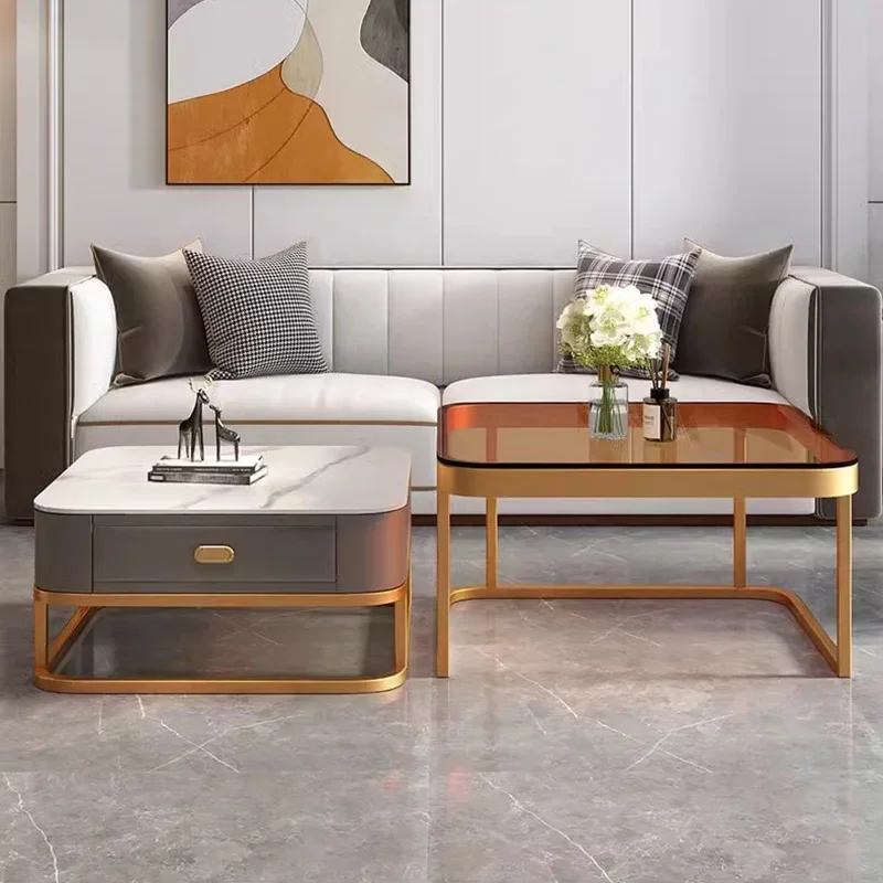 

Итальянские скандинавские журнальные стеклянные столики, современный дизайн, золотые металлические журнальные столики для гостиной, минималистичная мебель Couchtisch, постмодернистская мебель