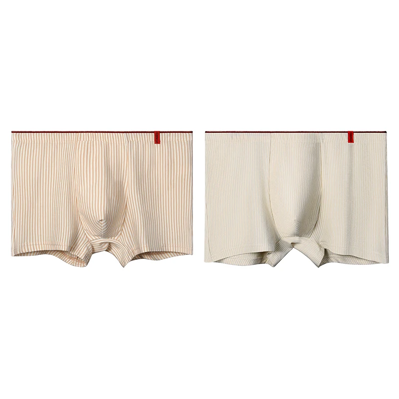 الملابس الداخلية القطنية للرجال الملاكمين المخططين الاتجاه السراويل الرياضية الرجالية الشباب بالإضافة إلى حجم الملاكمين المريحين