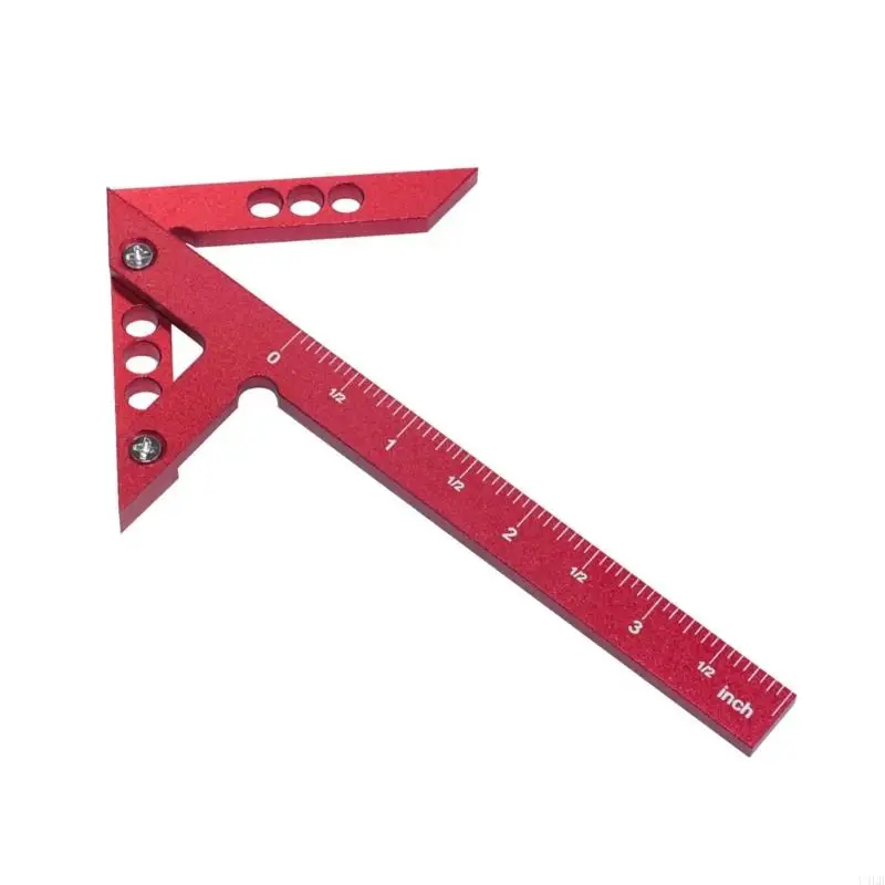 

Durable Measuring Tool Professional Carpenter Ruler Aluminum Alloy Construction Center Finding & Line Drawing U4LB