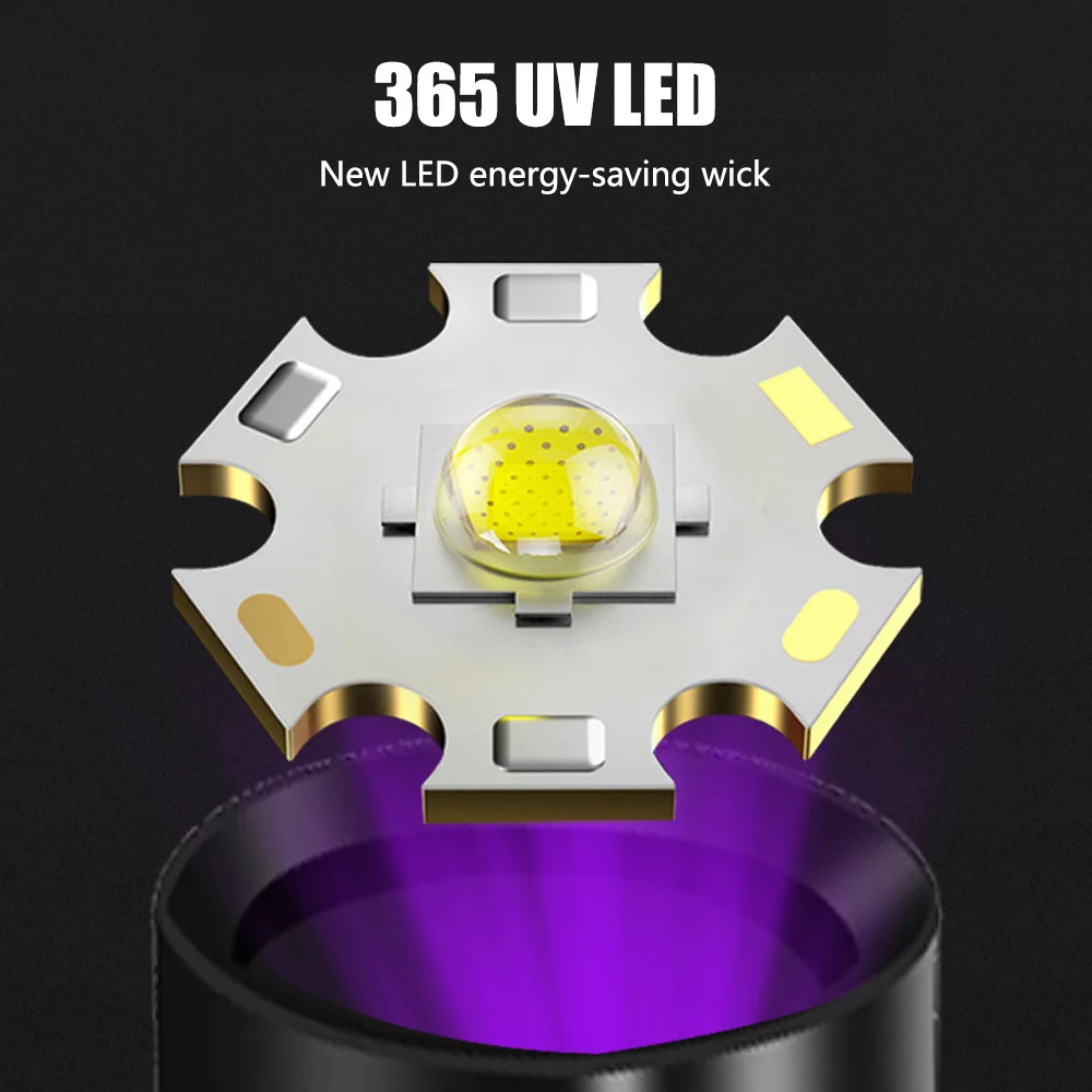 365nm LED UV Flashlight Ultraviolet Inspection Violet Light Torch Pet Urine Stain Detector Tools Power by  AA Battery