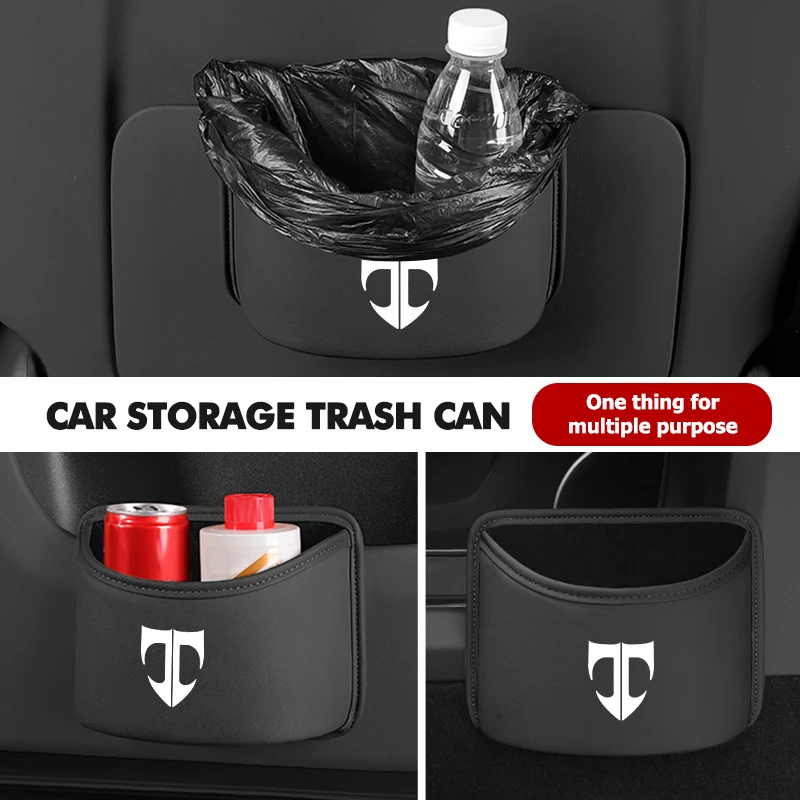 Leather Car Trash Can Suspended Garbage Bin Storage Bag For Hyundai Tuscani Coupe Tiburon 2004 2005 2006 2007 2008 2009
