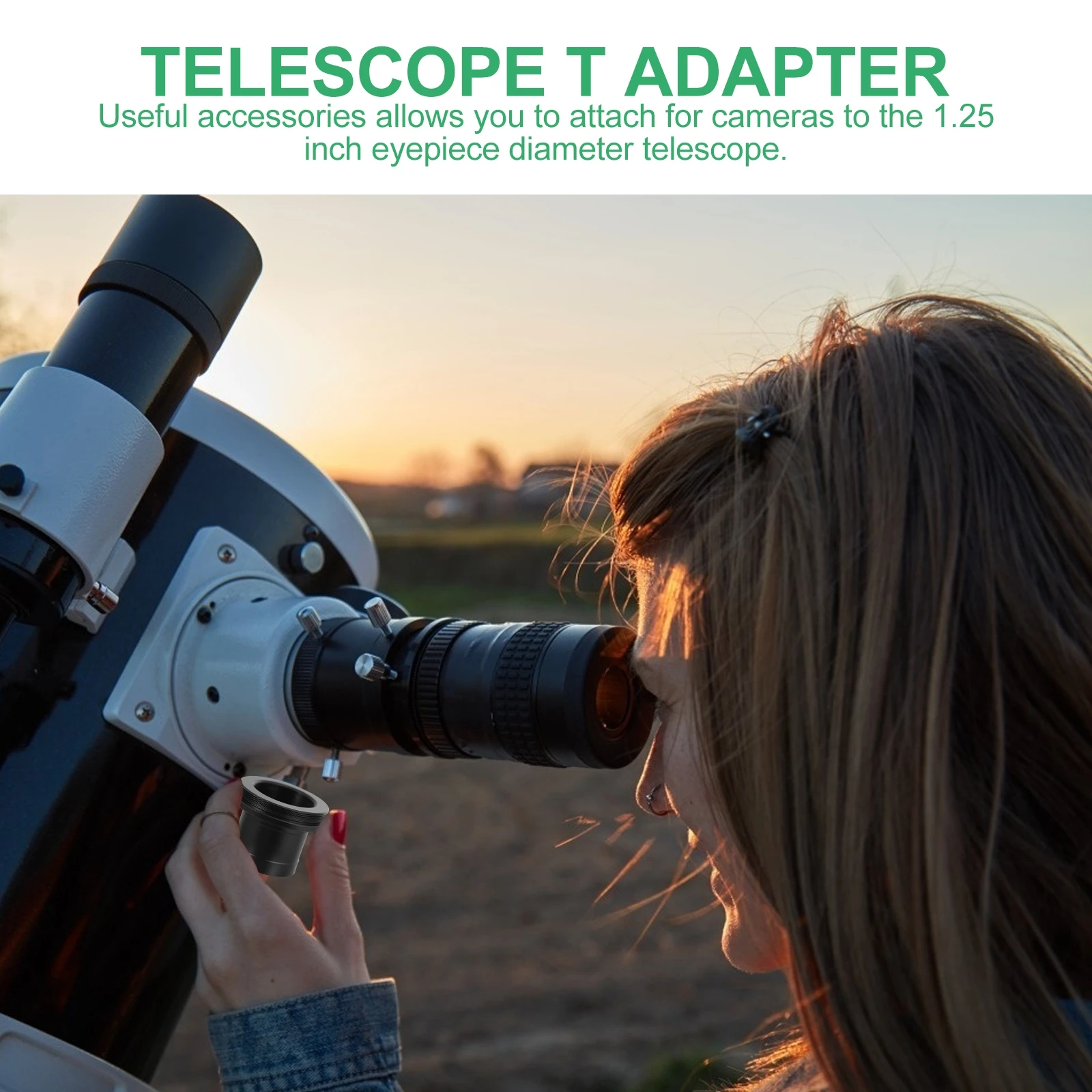 

Telescope Adapter Stainless Steel 1.25 Inch Eyepiece Holder Metal Mount