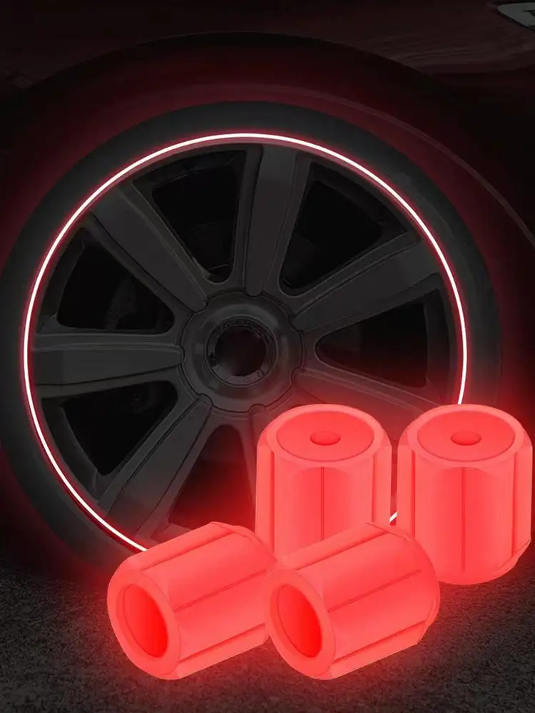 AliExpress NONE Luminous Tire Valve Cap Glow in the Dark Universal Fluorescent Wheel Nozzle Dustproof Air Leak Proof for Car Motorcycle Bike