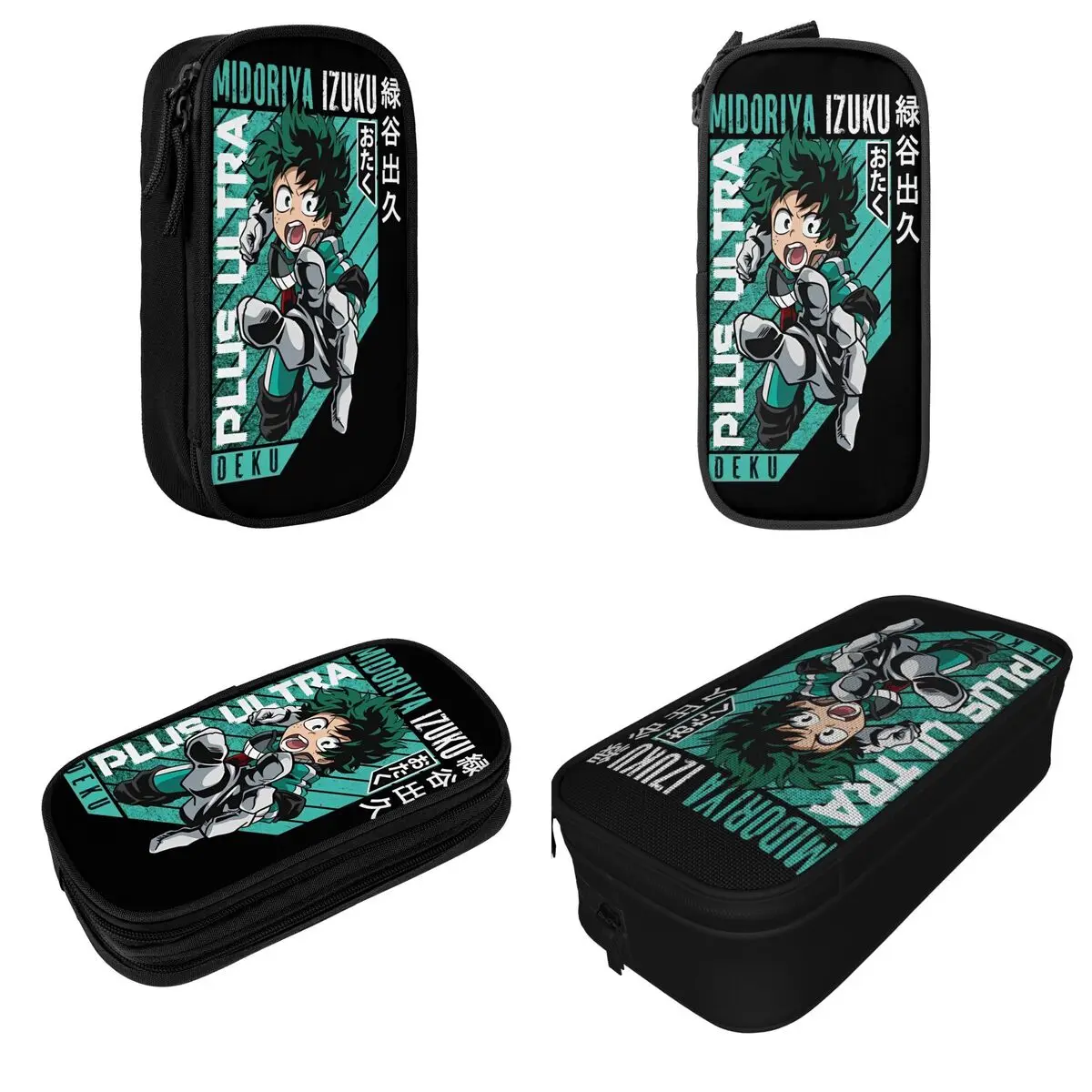 My Hero Academia Deku Estojos para Lápis, Porta Caneta para Menina e Menino, Grande Saco de Armazenamento para Estudantes, Papelaria Escolar, Clássico